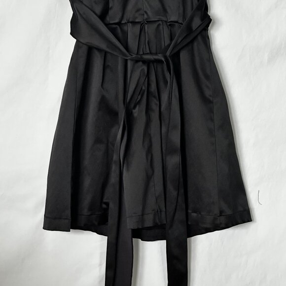 A-Line Mini Dress In Black with Flower Decor Size 3 - Picture 3 of 10